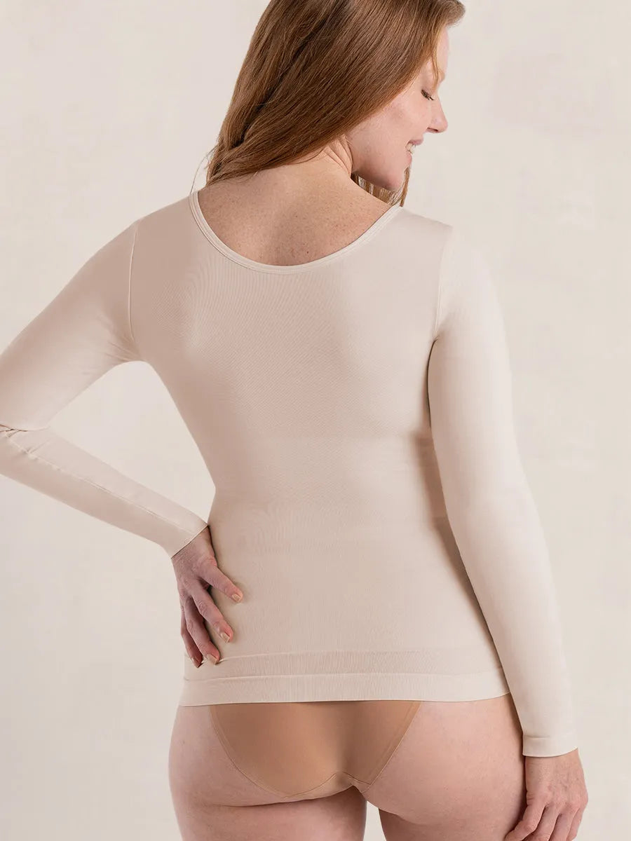 Camiseta Moldeadora de Manga Larga Glow Essentials™ – Comodidad Todo el Día